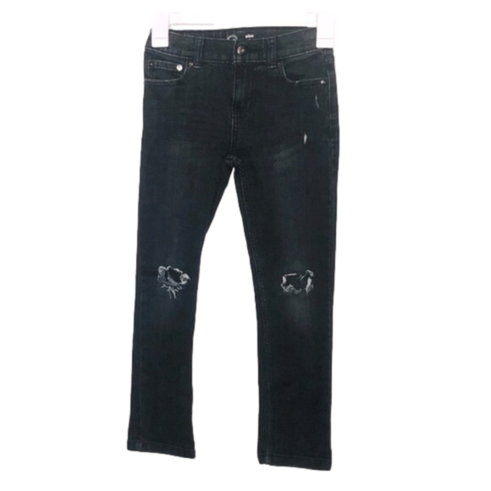 WONDER NATION Black Distressed Slim Jeans